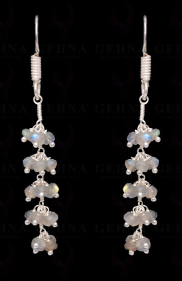 Labradorite Gemstone Faceted Bead Earring In .925 Sterling Silver ES-1668