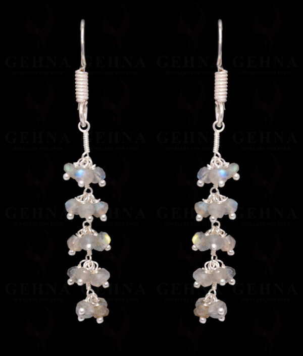 Labradorite Gemstone Faceted Bead Earring In .925 Sterling Silver ES-1668