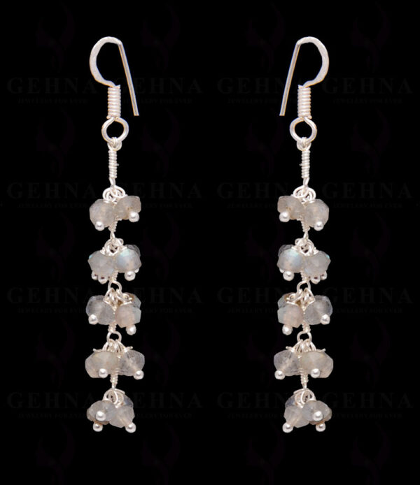 Labradorite Gemstone Faceted Bead Earring In .925 Sterling Silver ES-1668