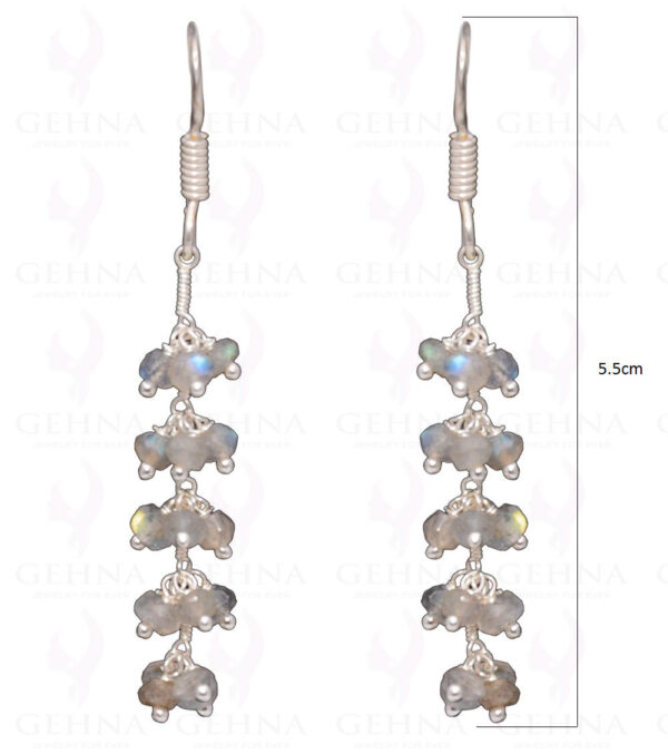 Labradorite Gemstone Faceted Bead Earring In .925 Sterling Silver ES-1668