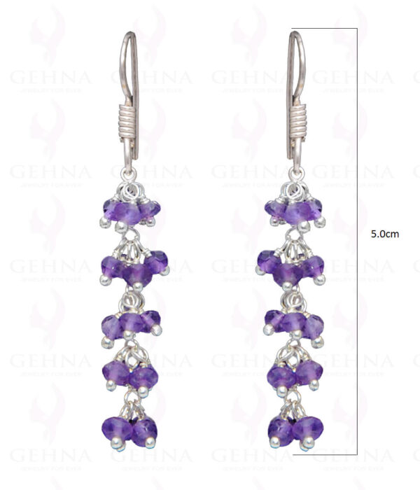 Amethyst Gemstone Faceted Bead Earring In .925 Sterling Silver ES-1669