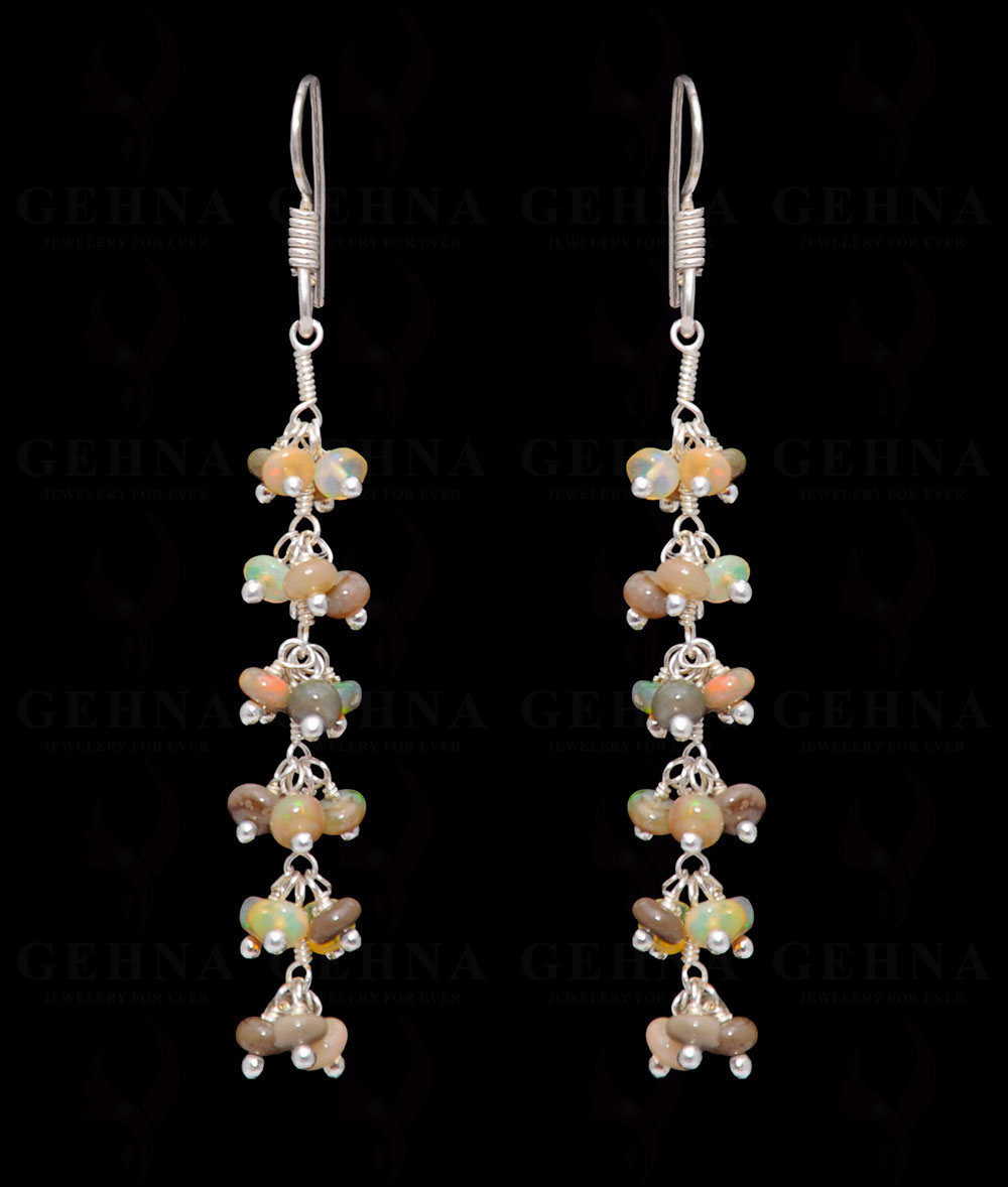 Opal Gemstone Bead Earring In .925 Sterling Silver ES-1672