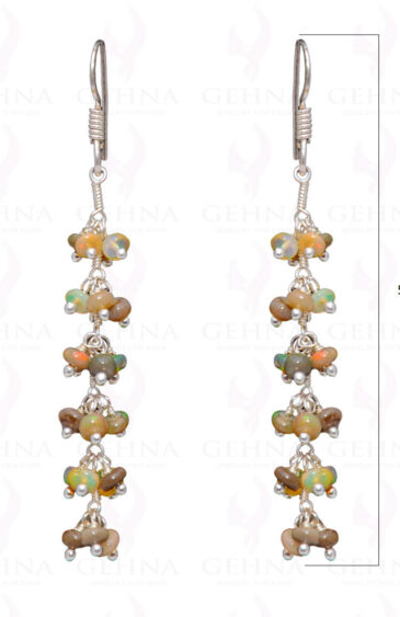 Opal Gemstone Bead Earring In .925 Sterling Silver ES-1672