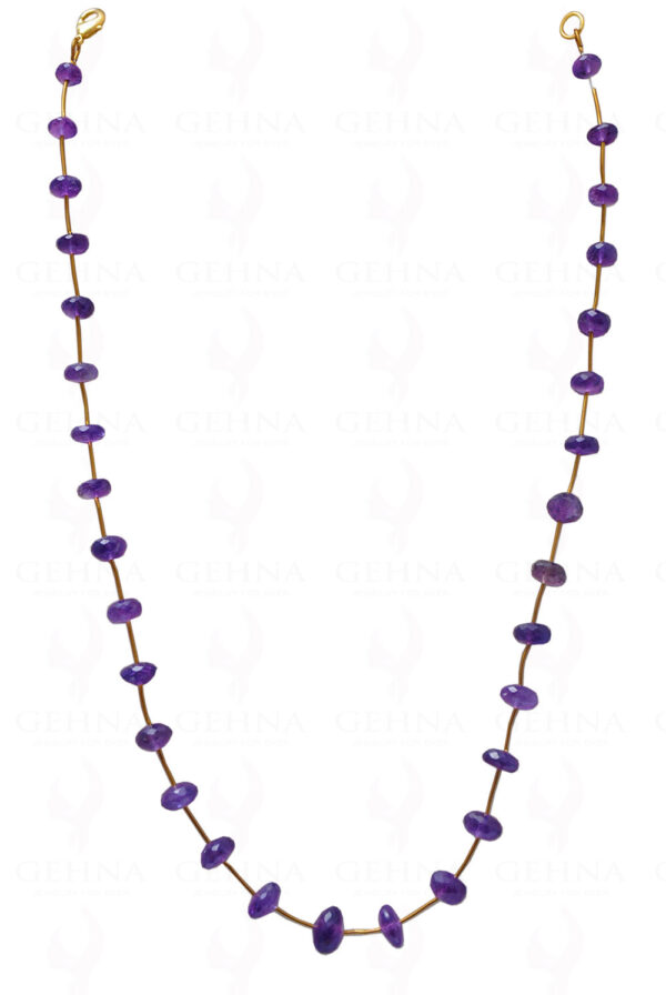 Amethyst Gemstone Faceted Bead Necklace NS-1673