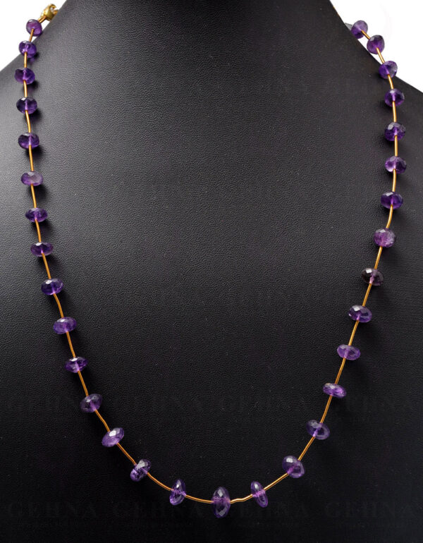 Amethyst Gemstone Faceted Bead Necklace NS-1673