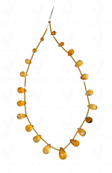 21 Loose Pieces of Citrine Gemstone Faceted Drop Shaped NS-1679