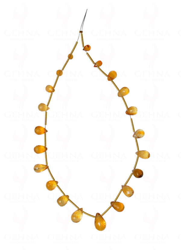 21 Loose Pieces of Citrine Gemstone Faceted Drop Shaped NS-1679