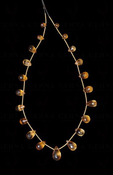 21 Loose Pieces of Citrine Gemstone Faceted Drop Shaped NS-1679
