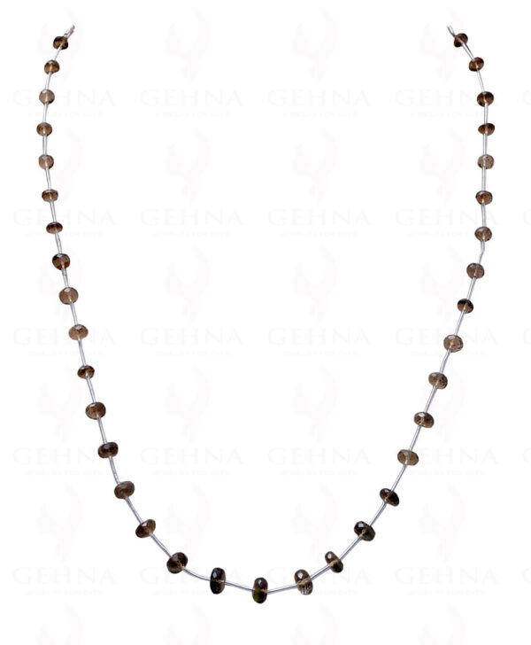 Smoky Quartz Gemstone faceted Bead Necklace NS-1681