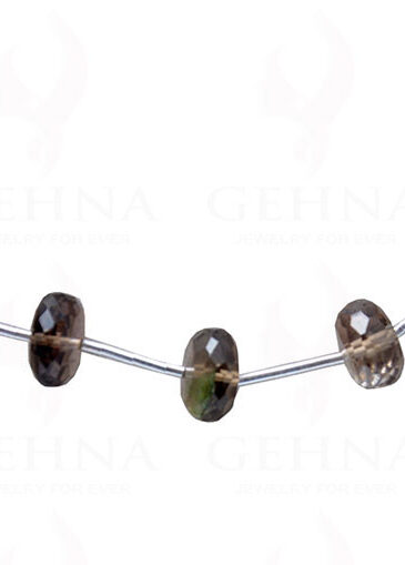 Smoky Quartz Gemstone faceted Bead Necklace NS-1681