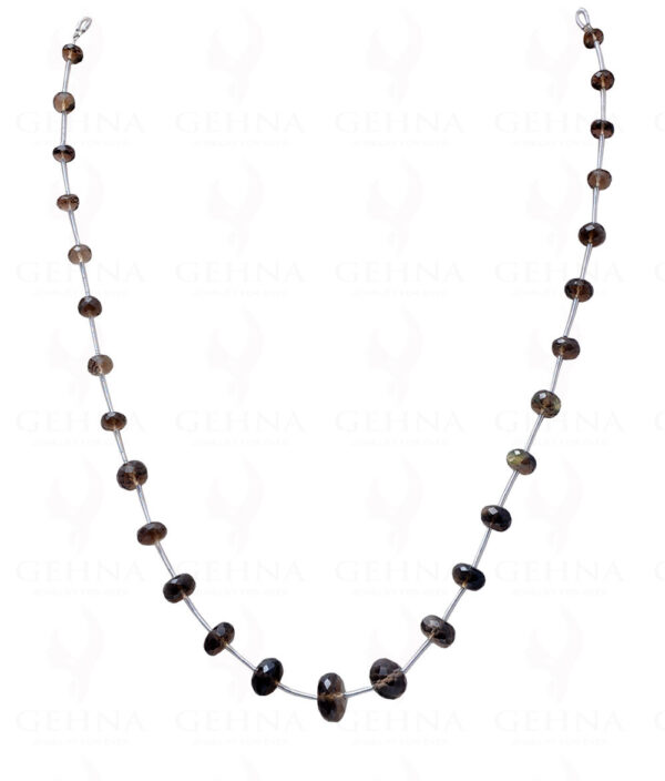 Smoky Quartz Gemstone Faceted Bead Necklace NS-1683