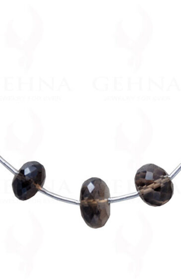 Smoky Quartz Gemstone Faceted Bead Necklace NS-1683