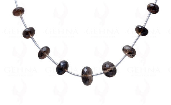 Smoky Quartz Gemstone Faceted Bead Necklace NS-1683