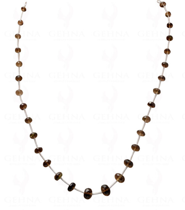 Smoky Quartz Gemstone Faceted Bead Necklace NS-1685