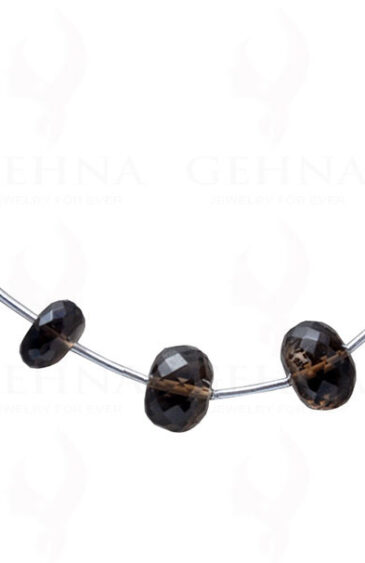 Smoky Quartz Gemstone Faceted Bead Necklace NS-1685