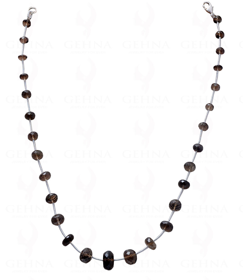 Smoky Quartz Gemstone Faceted Bead Necklace NS-1687