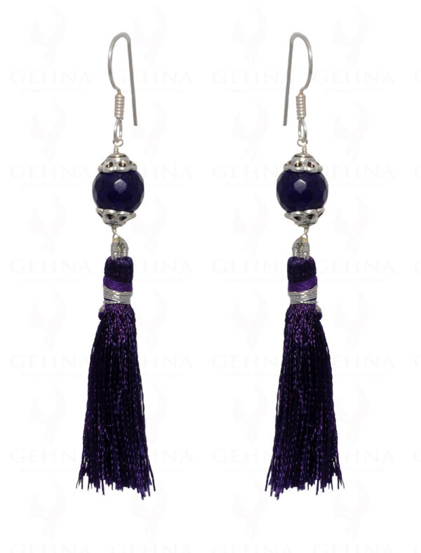 Amethyst Gemstone Faceted Bead Earring With Tassel ES-1688