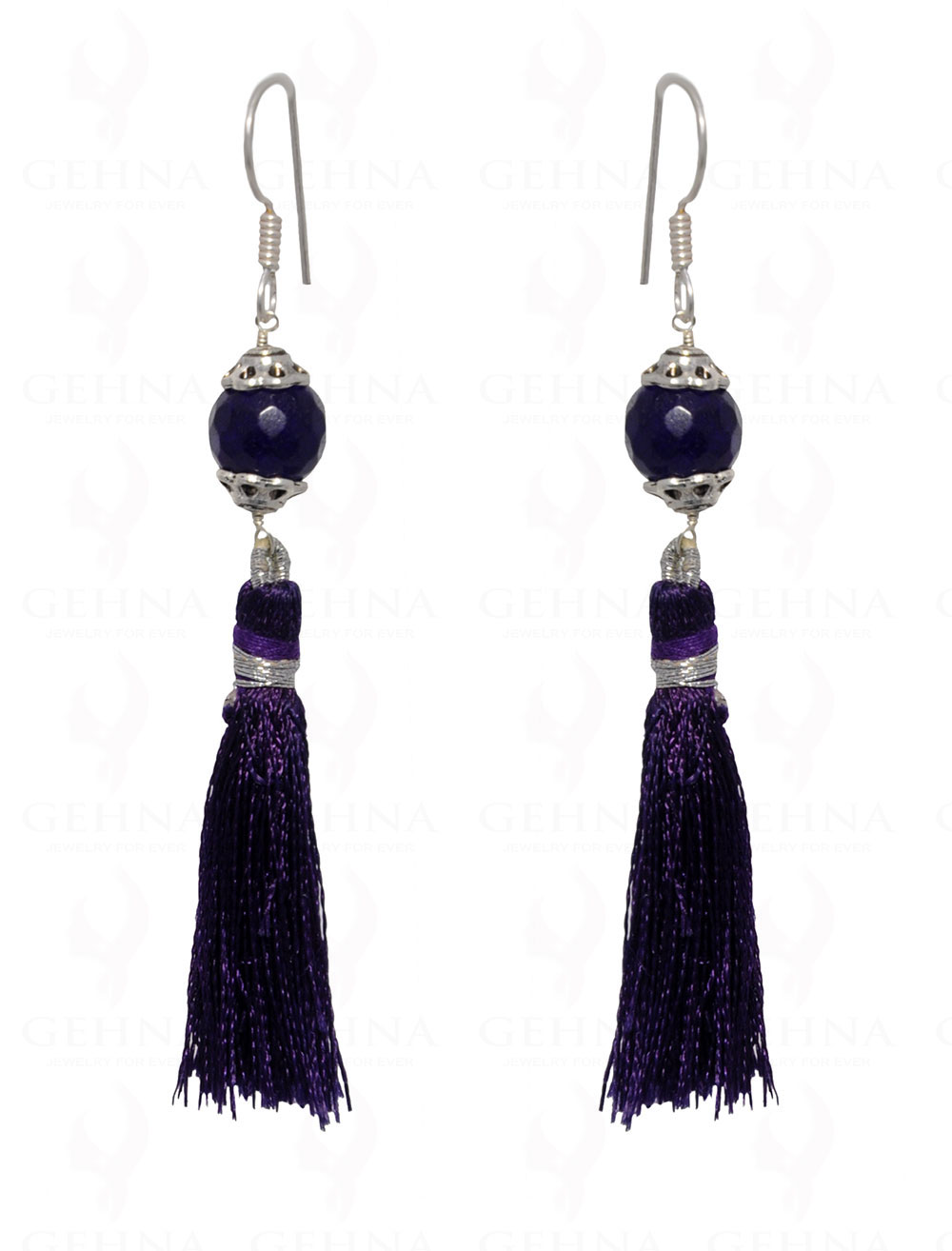 Amethyst Gemstone Faceted Bead Earring With Tassel ES-1688