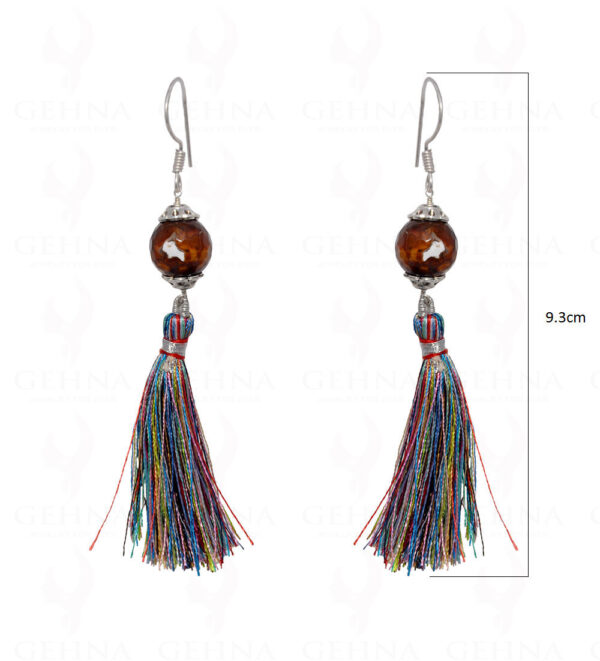 Agate Gemstone Faceted Bead Earring With Multicolor Tassel ES-1690