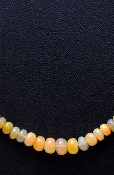 Opal gemstone Round Shaped Beads String Necklace NS-1695