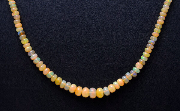 Opal gemstone Round Shaped Beads String Necklace NS-1695