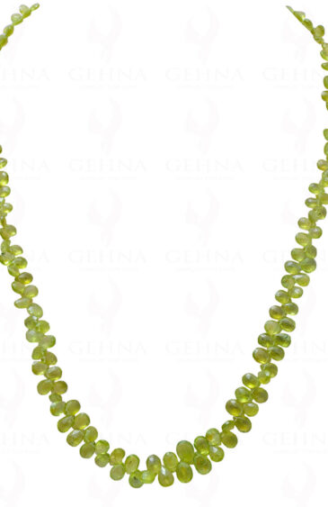Peridot Gemstone Faceted Almond Shaped Necklace NS-1696