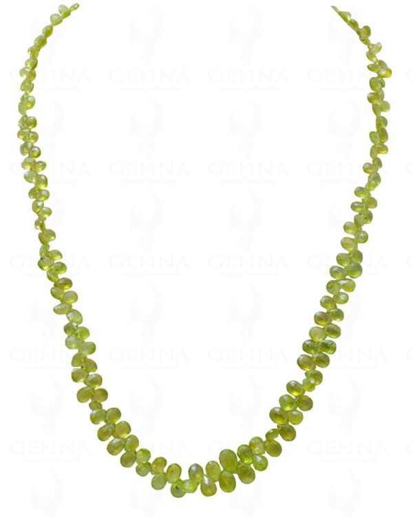 Peridot Gemstone Faceted Almond Shaped Necklace NS-1696