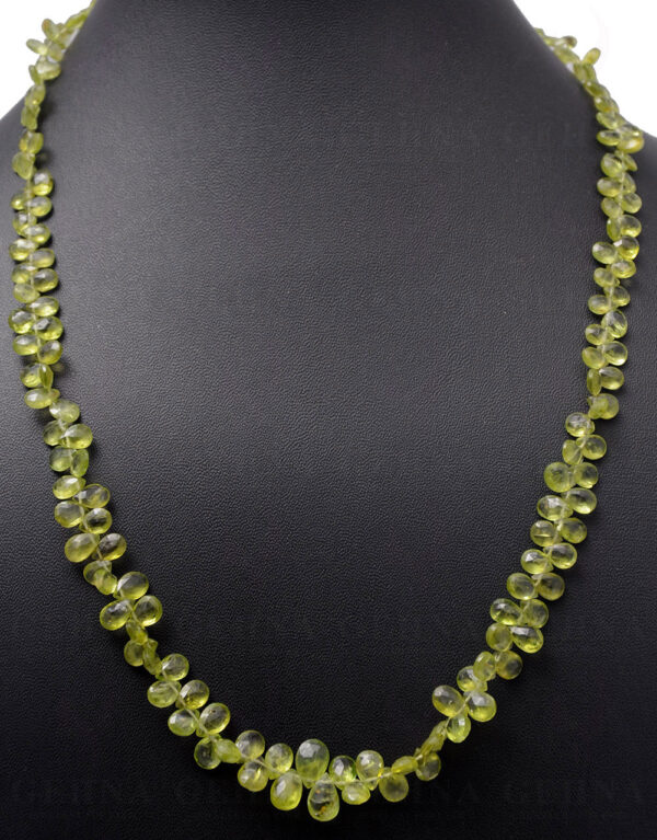 Peridot Gemstone Faceted Almond Shaped Necklace NS-1696