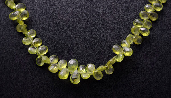 Peridot Gemstone Faceted Almond Shaped Necklace NS-1696