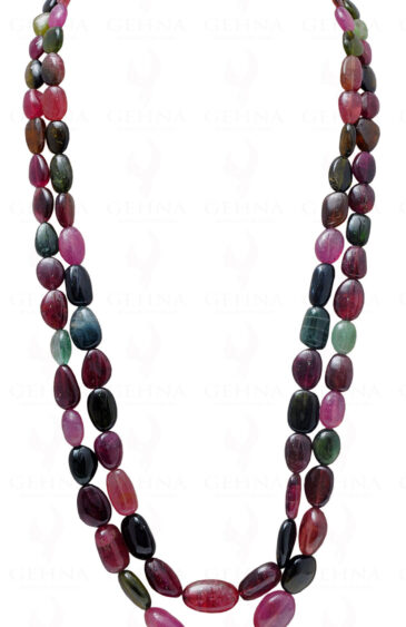 24″ Inches Fine Quality Multi Tourmaline Gemstone Tumble Shaped Necklace NS-1697