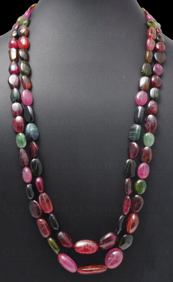 24" Inches Fine Quality Multi Tourmaline Gemstone Tumble Shaped Necklace NS-1697