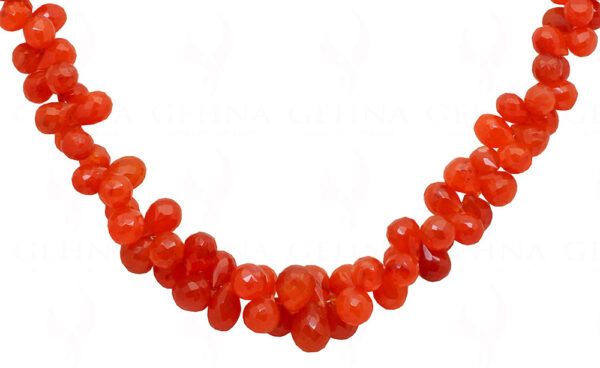Carnelian Gemstone Faceted Drop Shaped Necklace NS-1700