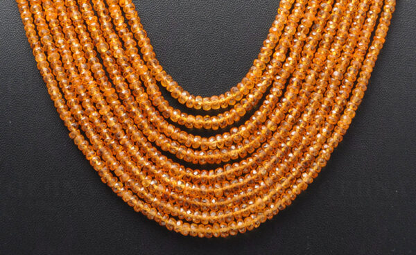 9 Rows of Mandarin Garnet Gemstone Faceted Bead Necklace NS-1702