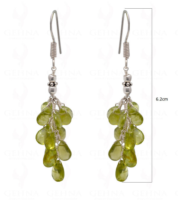 Peridot Gemstone Faceted Almond Shaped Earring In .925 Sterling Silver ES-1706