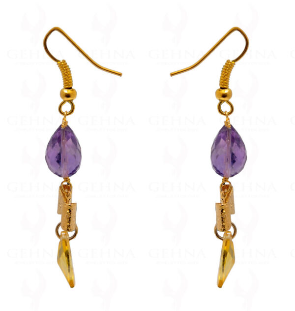 Amethyst & Lemon Topaz Gemstone Earring In .925 Sterling Silver ES-1709