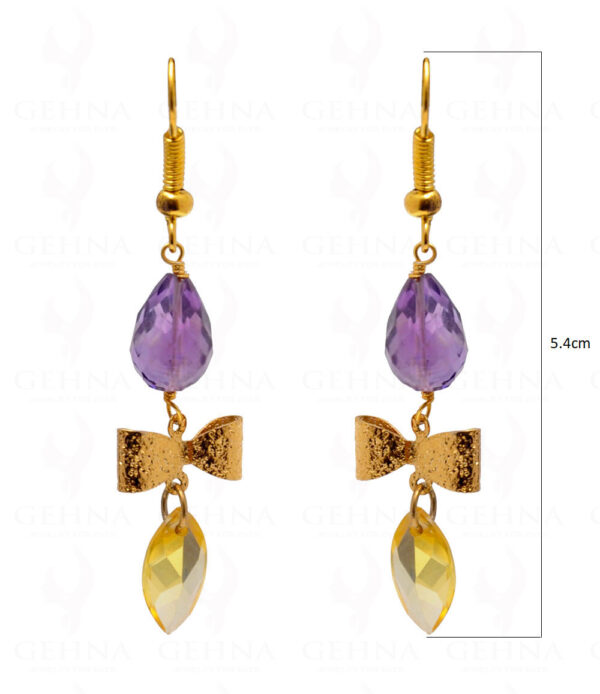 Amethyst & Lemon Topaz Gemstone Earring In .925 Sterling Silver ES-1709