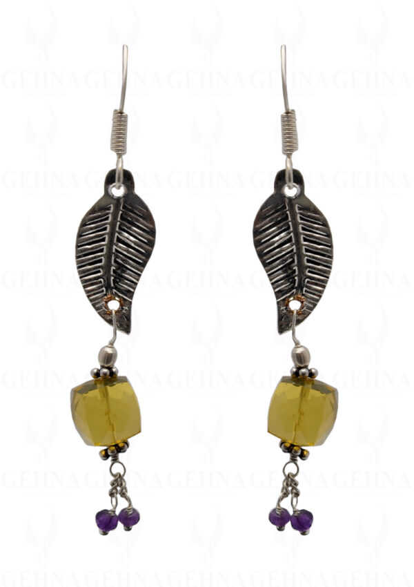 Amethyst & Lemon Topaz Gemstone Earring In .925 Sterling Silver ES-1714