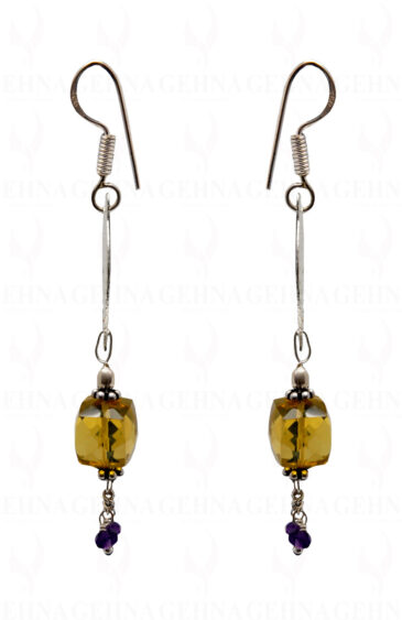 Amethyst & Lemon Topaz Gemstone Earring In .925 Sterling Silver ES-1714