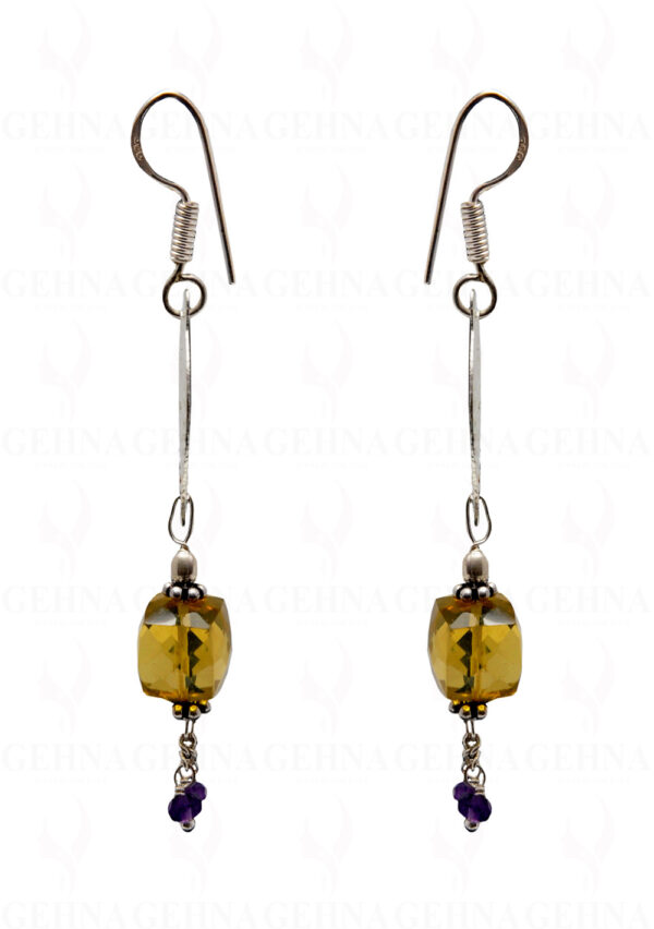 Amethyst & Lemon Topaz Gemstone Earring In .925 Sterling Silver ES-1714