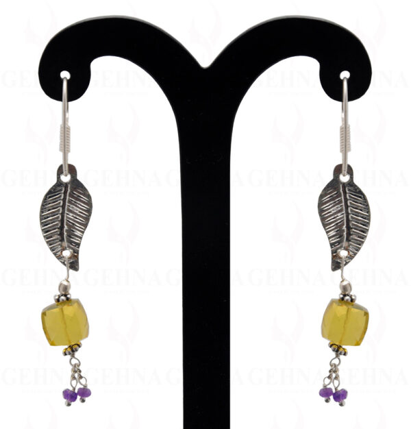 Amethyst & Lemon Topaz Gemstone Earring In .925 Sterling Silver ES-1714