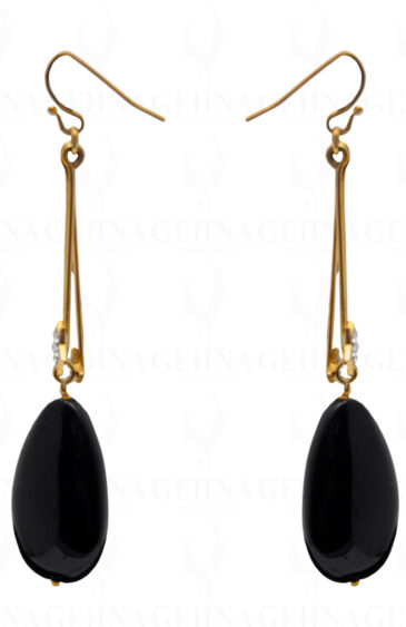 Black Onyx Gemstone Almond Shape Earring In .925 Sterling Silver ES-1716