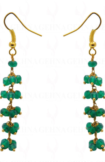 Green Onyx Gemstone Faceted Bead Earring ES-1718