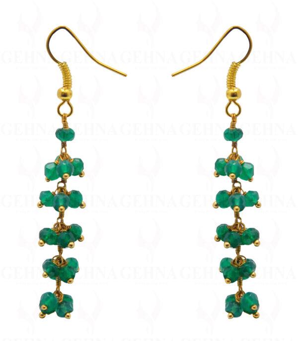 Green Onyx Gemstone Faceted Bead Earring ES-1718