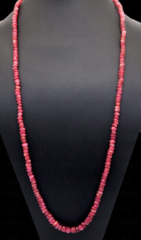 30" Inches of Pink Tourmaline Gemstone Faceted Bead Necklace NS-1718