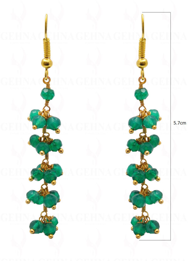 Green Onyx Gemstone Faceted Bead Earring ES-1718