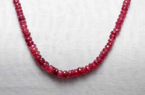 30" Inches of Pink Tourmaline Gemstone Faceted Bead Necklace NS-1718