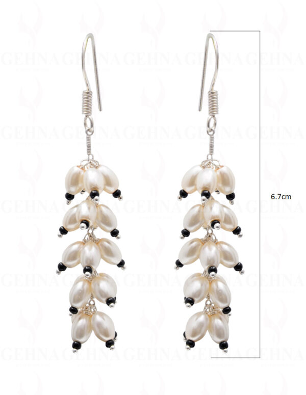 Pearl & Black Spinel Gemstone Beaded Earring ES-1720