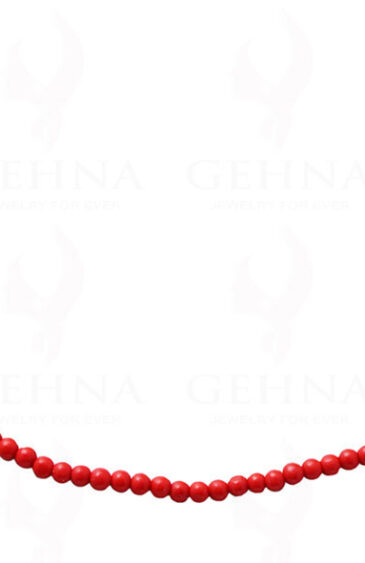 Manmade Coral 3 MM Size Bead Necklace NS-1721