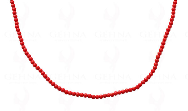 Manmade Coral 3 MM Size Bead Necklace NS-1721