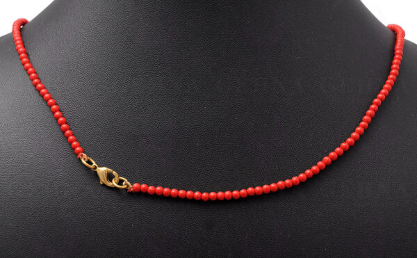 Manmade Coral 3 MM Size Bead Necklace NS-1721